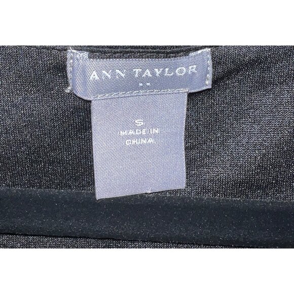 Ann Taylor Women's Sequined Black Short Sleeve Top S - Picture 2 of 2